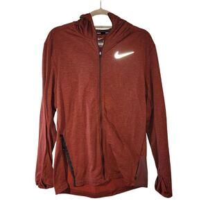 Nike Running Dri Fit Burnt Orange Long Sleeve Hoodie Jacket Women Size S